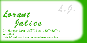 lorant jalics business card